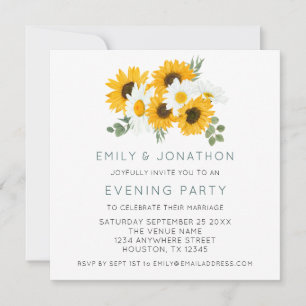 MINI Sunflowers Hochzeitliches Abend Party Einladu Mitteilungskarte