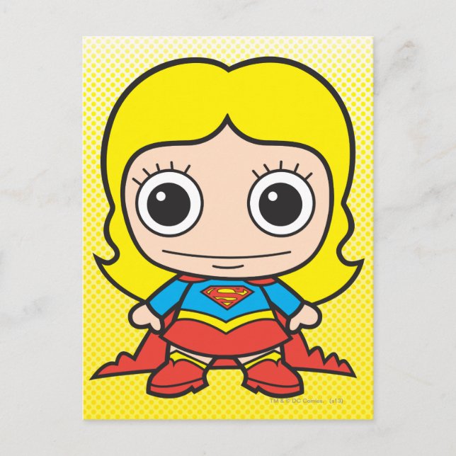 Mini Supergirl Postkarte (Vorderseite)
