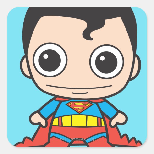 Mini Superman Quadratischer Aufkleber (Vorderseite)