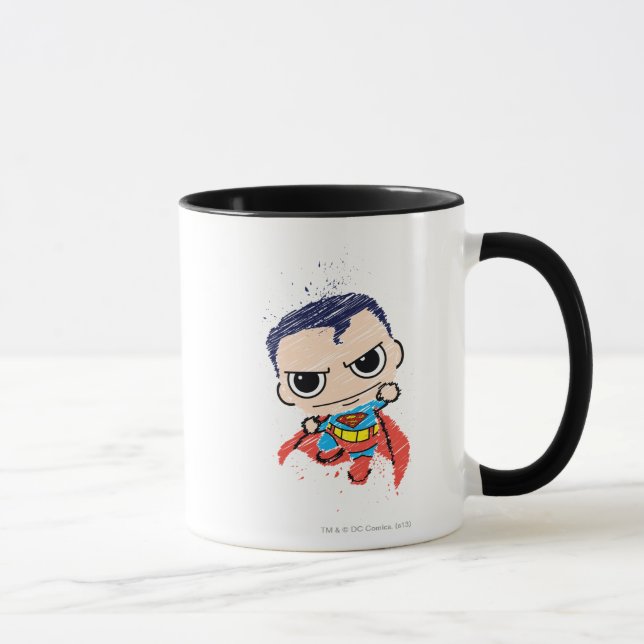 Mini Superman Sketch - Fliegen Tasse (Rechts)