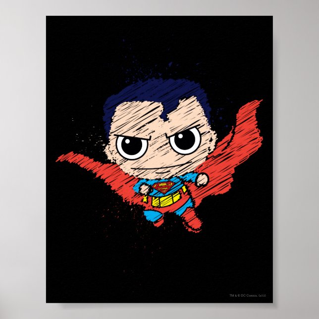 Mini Superman Sketch Poster (Vorne)