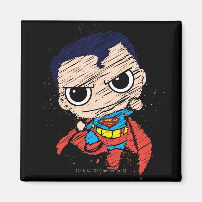 Mini-Superman-Skizze - Fliegend Magnet (Vorne)