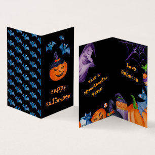 MINI TAILLE Éffrayant Halloween carte de classe