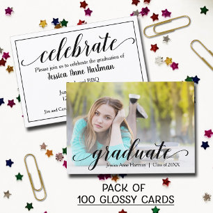 MINI Taille Graduation Glossy Photo Cartes Invitat