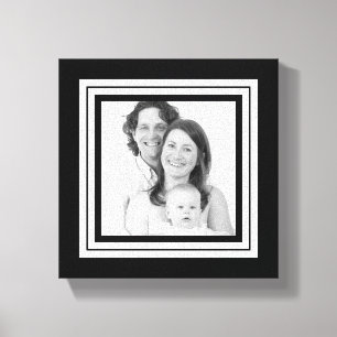 Mini toile de famille en noir et blanc gras