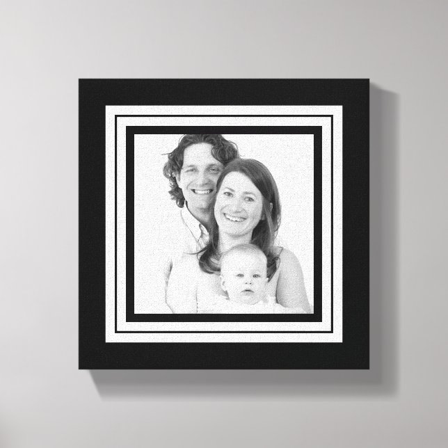 Mini toile de famille en noir et blanc gras (Recto)