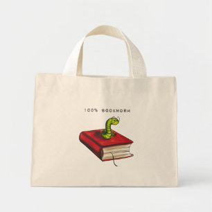 Mini Tote Bag 100% Bookworm