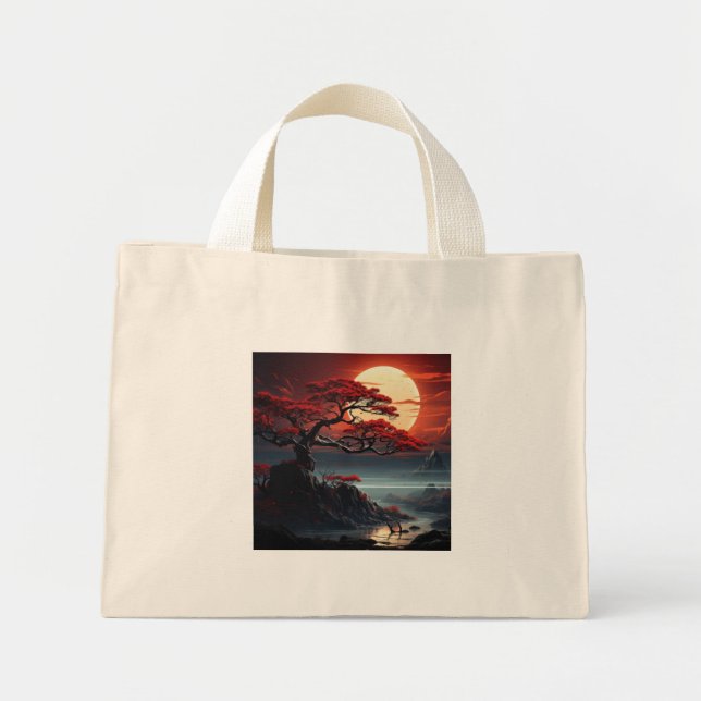 Mini Tote Bag Arbre bonsaï (Devant)