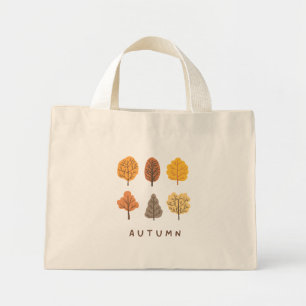 Mini Tote Bag Arbres d'automne minimalistes