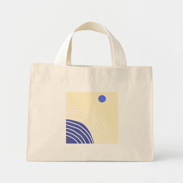 Mini Tote Bag art abstrait moderne (Devant)
