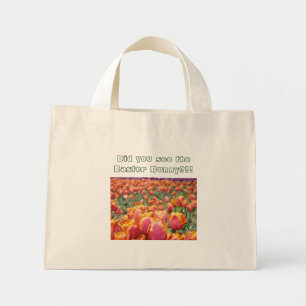 Mini Tote Bag Avez-vous vu le lapin de Pâques ! Tulip Flowers To