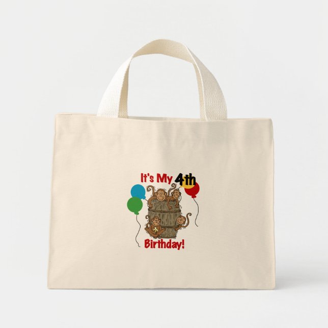 Mini Tote Bag Baril des singes 4e anniversaire (Devant)
