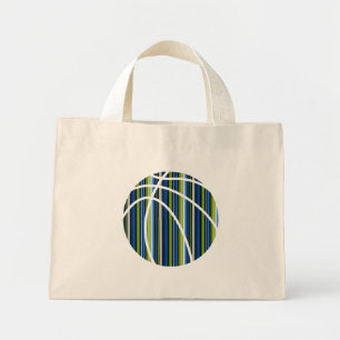 Mini Tote Bag Basket-ball en bleu et vert pour tous les garçons