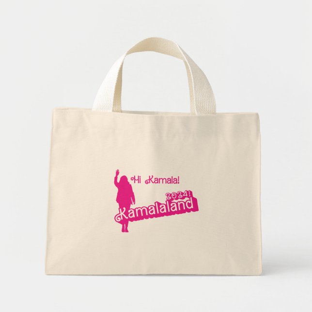 Mini Tote Bag "Bonjour Kamala" - Minuscule Fourre-tout (slogan B (Devant)
