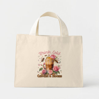 Mini Tote Bag Caféine et fleurs : Café glacé délicieux