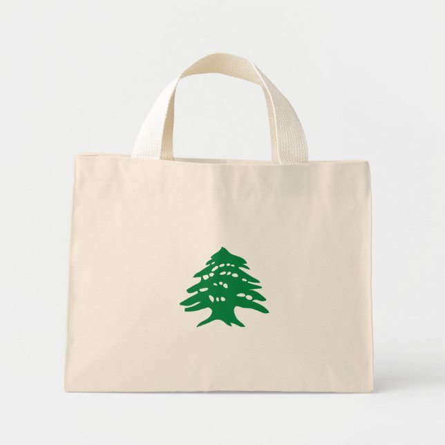 Mini Tote Bag Cèdre vert Liban (Devant)