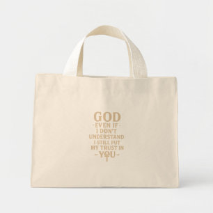 Mini Tote Bag Citation de foi chrétienne religieuse