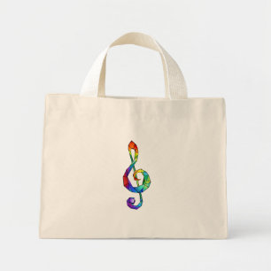 Mini Tote Bag Clé de musique arc-en-ciel