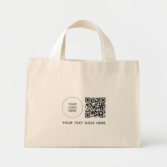Mini Tote Bag Code-barres du logo de l'entreprise personnalisée (Devant)