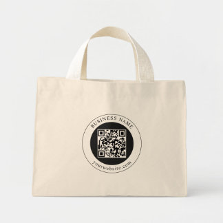 Mini Tote Bag Code QR avec nom d'entreprise modifiable