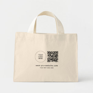 Mini Tote Bag Code QR personnalisé Votre logo Site Web Adresse M