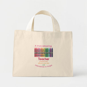 Mini Tote Bag Colorful Crayon/ Kindergarten Appréciation de l'en