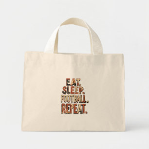 Mini Tote Bag Conception de fan de football vintage Graphique
