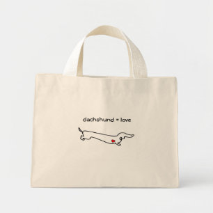Mini Tote Bag Dachshund = Amour