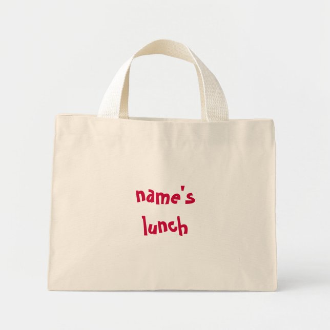 Mini Tote Bag déjeuner du nom - personnalisation pour votre peti (Devant)