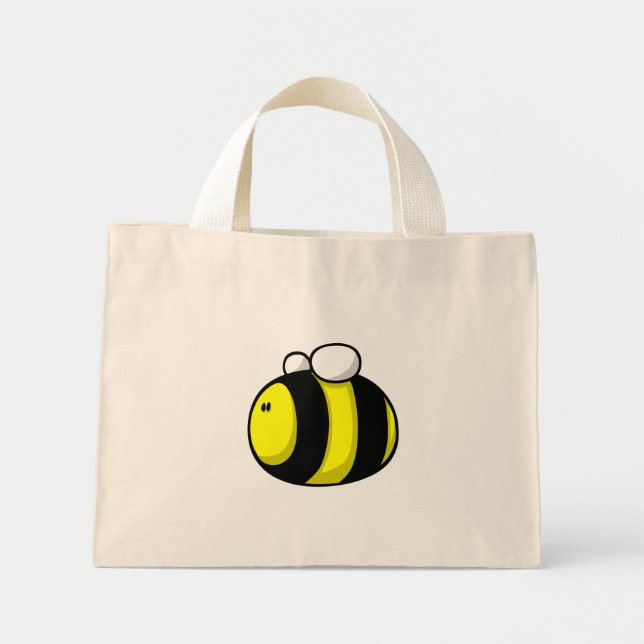 Mini Tote Bag Dessin de l'abeille (Devant)