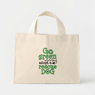 Mini Tote Bag Devenez écolo, adopter un chien secouru