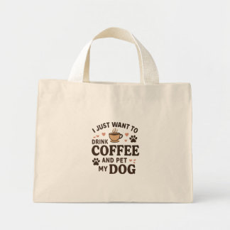 Mini Tote Bag Drôle chien amoureux Mug Chien Maman Chien Papa