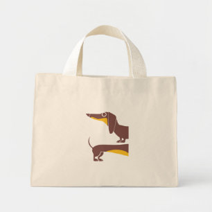 Mini Tote Bag Drôle mignon dachshund pour parent chien long