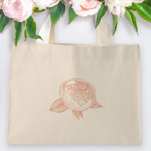 Mini Tote Bag Elegant Peony Flower Mariage cadeau