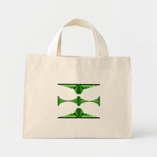 Mini Tote Bag Éléments Art déco en vert profond