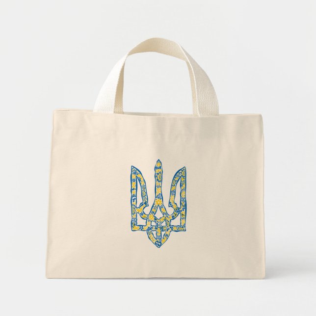 Mini Tote Bag Emblème national de l'Ukraine (Devant)