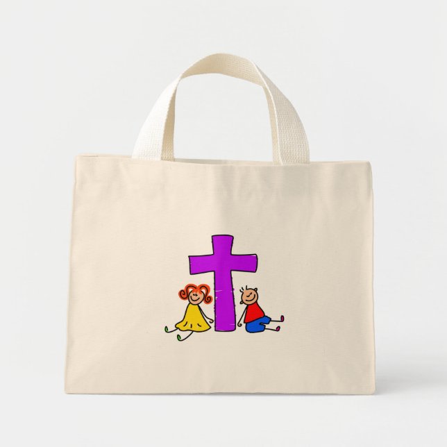 Mini Tote Bag Enfants chrétiens (Devant)
