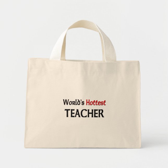 Mini Tote Bag Enseignant le plus chaud au monde (Devant)