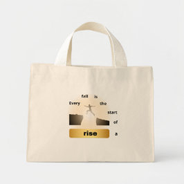 Mini Tote Bag "Every Fall Is the Start of a Rise – Leap of Hope"