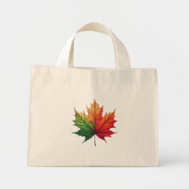 Mini Tote Bag Feuille d'érable à trois couleurs