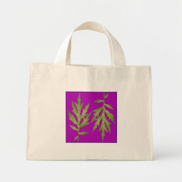 Mini Tote Bag Feuilles sauvages sur une minuscule Fourre-tout