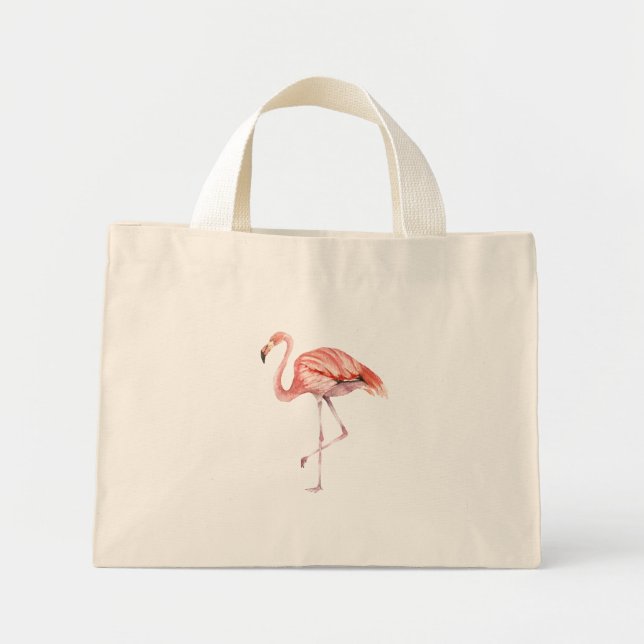 Mini Tote Bag Flamant rose rose (Devant)