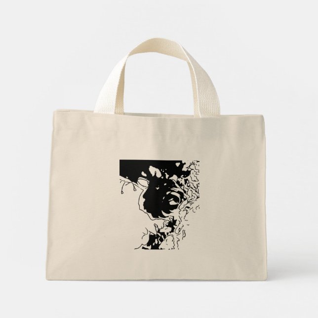 Mini Tote Bag Fleur Doodle (Dos)