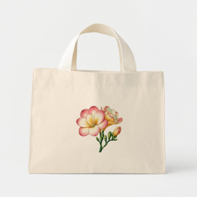 Mini Tote Bag Fleur Freesia (Devant)