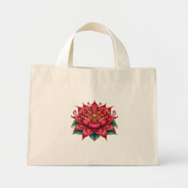 Mini Tote Bag Fleur rouge thaïe, Art thaïlandais, Design thaïlan