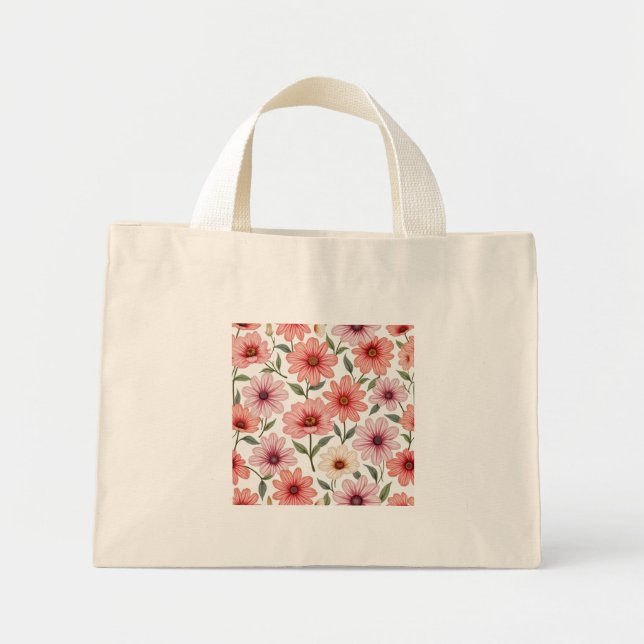 Mini Tote Bag Fourre-tout à fleurs (Devant)
