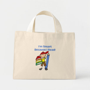 Mini Tote Bag Garçon intelligent parce que je lis