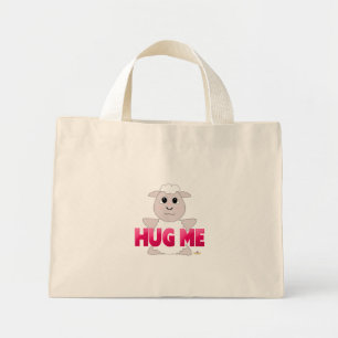 Mini Tote Bag Gros mouton blanc rose Me serrer