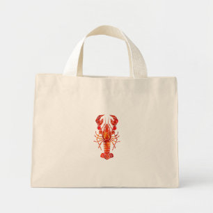 Mini Tote Bag Homard polygonal rouge