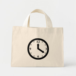 Mini Tote Bag Horloge noire